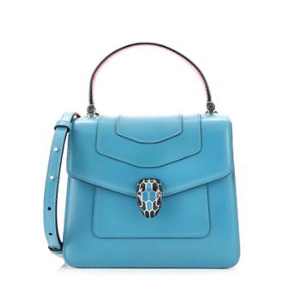 ❌SOLD❌Authentic Bvlgari Serpenti Forever Top Handle Bag – Turquoise Blue - Picture 1 of 12